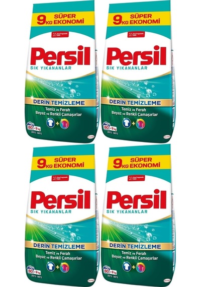 Matik Toz Çamaşır Deterjanı 36kg Sık Yıkananlar Beyaz Ve Renkliler İçin 4pk 9kg 240 Yıkama