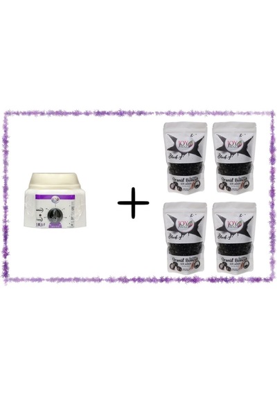 Joy wax Isıtıcı Kazan + 4 Adet Ganül Boncuk Ağda Black