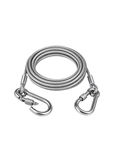 Hubrendy Sh Sunup Sn-38107 5 Metre Çelik Köpek Bağlama Halatı Kilitli Karabina Pvc Kaplamalı