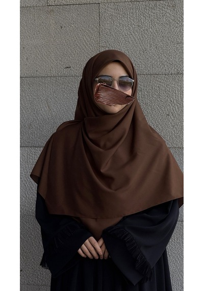 Qalortex Scarf Pamuklu Organik Modal Eşarp-kahve