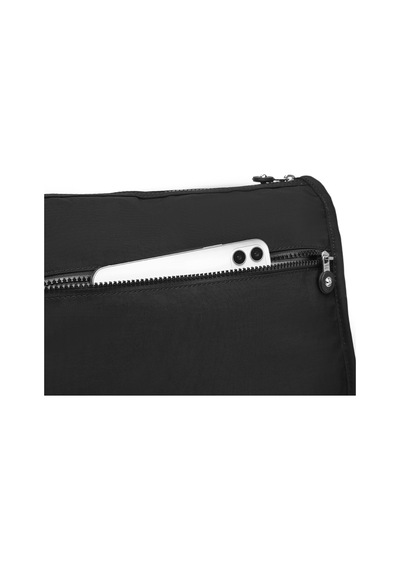 Smart Bags Çok Cepli Günlük Orta Boy Su Geçirmez Krınkıl Kumaş Kadın Omuz Çantası Puantiye Siyah