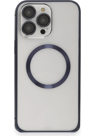 Joko - 128 - İphone 15 Pro Max Kılıf Metal Bumper Magneticsafe Kapak - Edntrend - - Lacivert