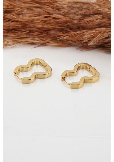 Kadın Çelik Basic Geometrik 2 cm Klipsli Küpe Çok Renkli