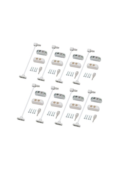 Kidmix 5 Adet X 2 Paket Halatlı Pvc Kapı Pencere Emniyet Kilidi - Beyaz Kablolu Pimapen Emniyet Mandalıı Altın Ve Çok Renkli