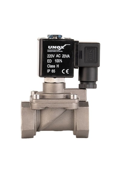 Unox 220 V Ac Paslanmaz Buhar Normalde Kapalı Solenoid Valfler 1/2" (0,5-6 BAR)