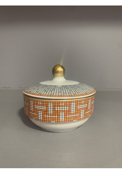 Fermato Porselen Kapaklı Şekerlik Honey Turuncu Serisi Çok Renkli