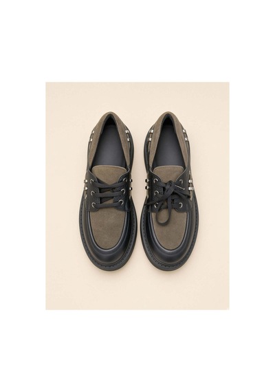 37brandshoes Siyah & Yeşil Bağcıklı Platform Ayakkabılar Siyah Siyah