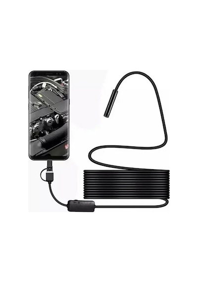 Vtn-02 Endoskop Yılan Video Led Li 2 Metre 7 Mm Sert Kablo Su Geçirmez
