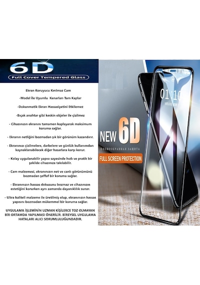 Realme Note 60 Ekran Koruyucu 6d Darbe Emici Kırılmaz Cam Ultra Koruma Tam Kaplar