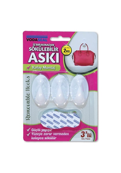 Vodaseal 3'lü Askı Beyaz İz Bırakmayan