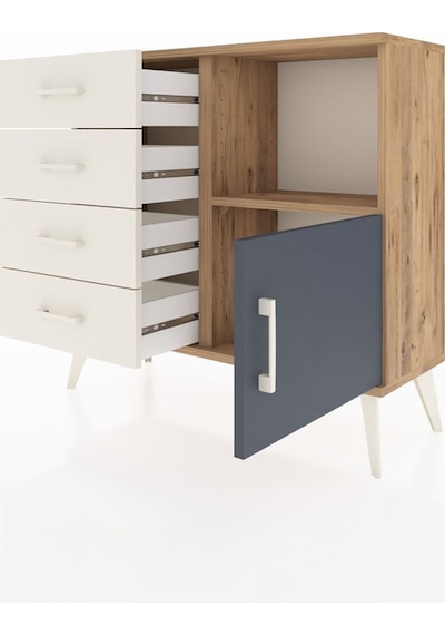 Arges Şifonyer Tek Raflı 4 Çekmeceli Tek Kapaklı 88x30x80 Çam-antrasit/aytaşı Antrasit/aytaşı Arges Şifonyer Tek Raflı 4 Çekmeceli Tek Kapaklı 88x30x80 Çam-antrasit/aytaşı Antrasit/aytaşı