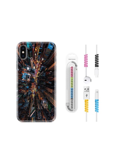 Apple Uyumlu iPhone XS Max Kılıf Kablo Koruyuculu City 1341