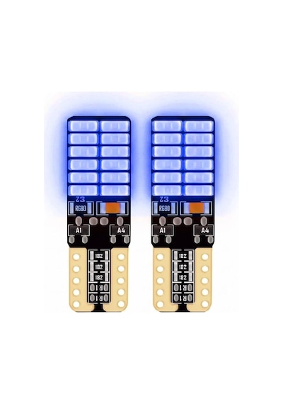 Dipsiz Ampül 12v-t10 Mavi Adet  24 Ledli Park Ampülü