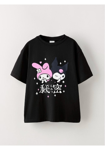 Sea Bubbles Kuromi Kız Çocuk Tişört Siyah