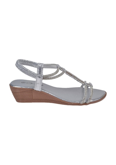 Guja Dolgu Taban Taşlı Kadın Sandalet Gj-1451 Gümüş-gümüş Gümüş