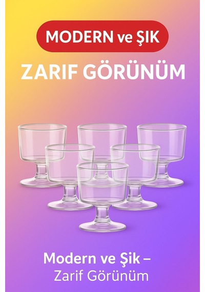 6 Adet Şık Ayaklı 50 Ml Tekila & Tatlı Bardağı