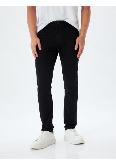 Koton Skinny Fit Kot Pantolon - Michael Jean Siyah 5wam40051ıd Siyah