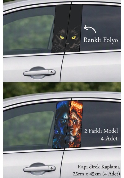 Şık Stil Seçeneği Kapı Direk Folyo Sticker Etiket
