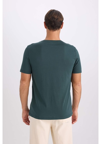 DeFacto Slim Fit Dar Kesim Bisiklet Yaka Modal Karışımlı Pamuklu Basic Düz Kısa Kollu Tişört M6606AZ25SPGN536