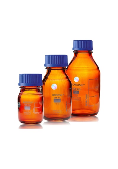 Otoklav Şişe 500 Ml Amber Borosil -Contalı -Vida Kapaklı -Renkli
