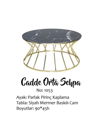Orta Sehpa Brc Cadde Model Siyah Mermer Temper Cam Metal transmisyon GOLD renk Kaplama El Yapımı Orta Sehpa Brc Cadde Model Siyah Mermer Temper Cam Metal transmisyon GOLD renk Kaplama El Yapımı