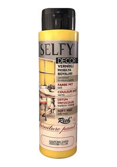 Rich Selfy Decor Vernikli Boya 500 Cc 5808 Roma Sarısı