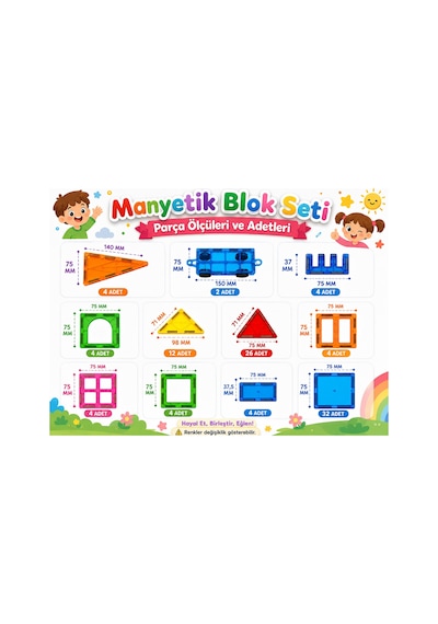 Montessori 3d Manyetik Yapı Taşları Çocuklar İçin Abs Çevre Dostu Mıknatıs Yapı Taşları 100 Parça