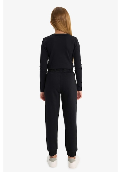 Defacto Standart Fit Basic Düz Beli Lastikli Okul Kız Çocuk Jogger Eşofman Altı Y1226a625aubk81 - Siyah