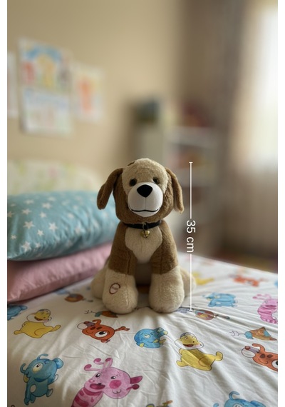 Büyük Boy Sesli Havlayan Peluş Köpek Oyuncak 35 Cm Çok Renkli