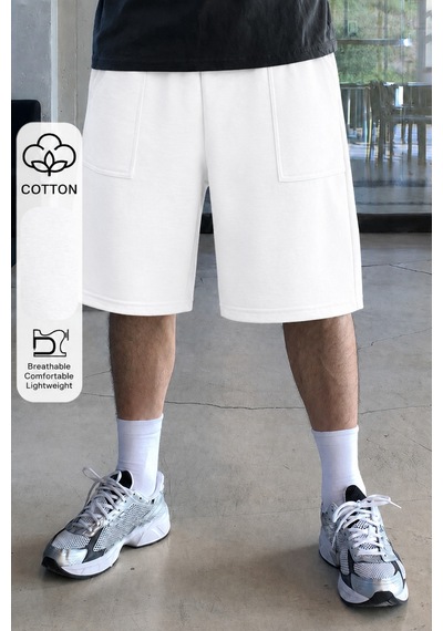 Cool Tarz Erkek %100 Pamuk Regular Fit Cepli Şort Günlük Rahat Yazlık Basic Şort Beyaz Beyaz Cool Tarz Erkek %100 Pamuk Regular Fit Cepli Şort Günlük Rahat Yazlık Basic Şort Beyaz Beyaz