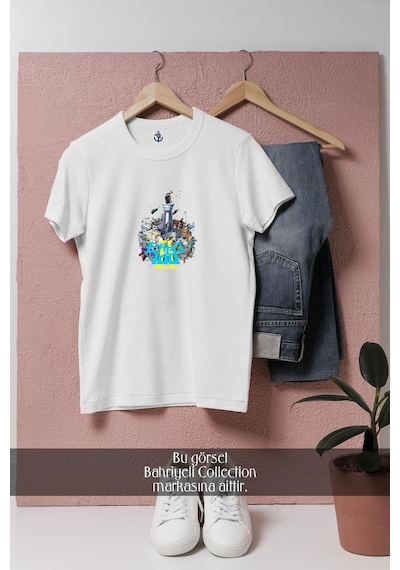 Oversize Mob Psycho 100 İcon Tasarımlı Unisex T-shirt Beyaz