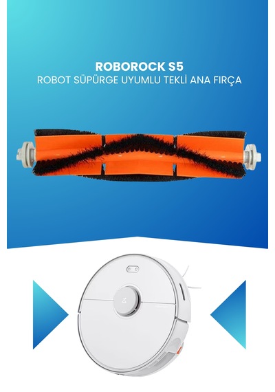 Roborock S5 Robot Süpürge Uyumlu Tekli Ana Fırça