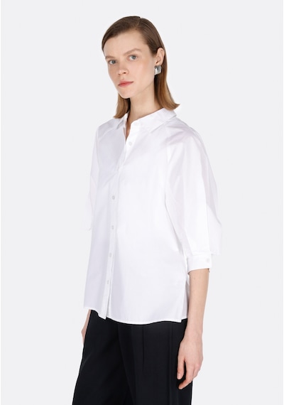 Colin's Colins Regular Fit Shirt Neck Düz Kadın Beyaz ¾ Kol Gömlek Cl1073336 Cl1073336 Q1.v1 Wht Beyaz