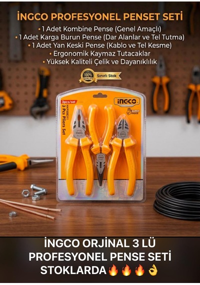 3 Lü Set Pense,yan Keski,kargaburun Pense
