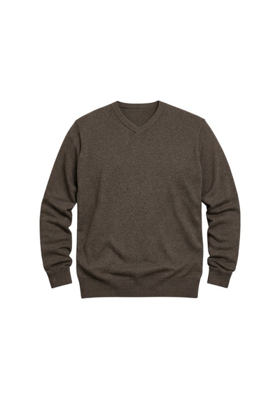 Battalmoda Erkek Büyük Beden Koyu Vizon V Yaka Triko Kazak 3xl-4xl-5xl-6xl