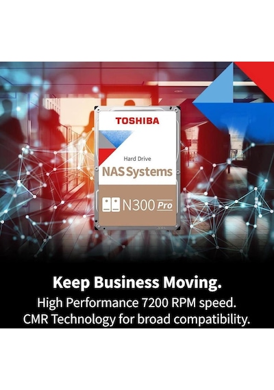 Toshiba N300 Pro 12tb Nas 3.5 İnç Dahili Sabit Disk - Cmr Sata 6 Gb/s 7200 Rpm 512 Mb Önbellek - Hdwg51cuzsvb