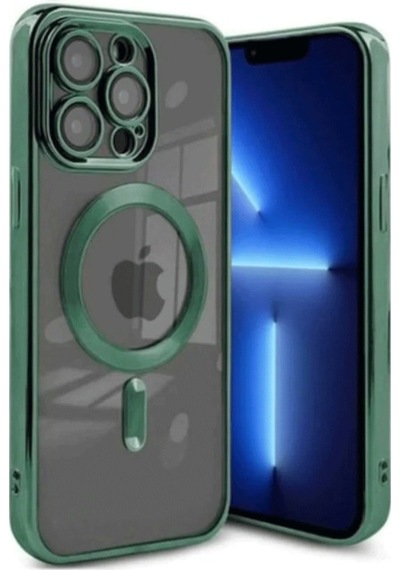 Apple iPhone Uyumlu  15 Pro Uyumlu Kılıf Kross Magneticsafe Kapak - Koyu Yeşil