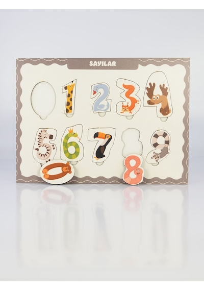CapellaWoodWorks BulTak Puzzle Oyunu Eğlenceli Hayvanlı Sayılar R