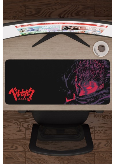 Berserk Kaymaz Dikişli Kauçuk Oyuncu Mousepad V5 - 70x30 Xl Gaming Mouse Pad Fare Altlığı