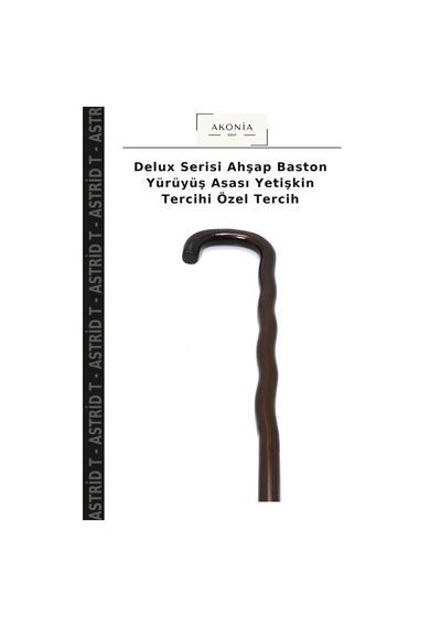 Astrid T Delux Serisi Ahşap Baston Yürüyüş Asası Yetişkin Tercihi Özel Tercih Diğer