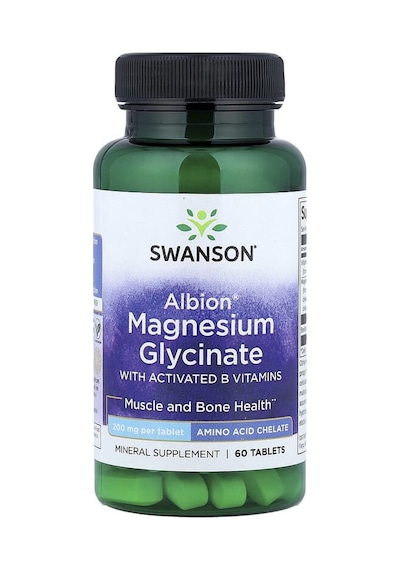 Swanson Vitamins, Albion Magnesium Glycinate With Activated B Vitamins, 60 Tablets