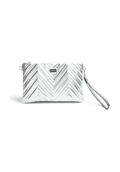 Silver Polo Gümüş - Gümüş Kapitone V Kadın Portföy Ve Clutch El Çantası Sp1250