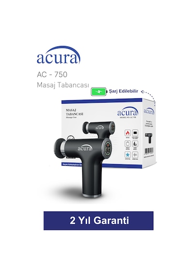 Acura Ac-750 Isıtmalı & Soğutmalı Profesyonel Masaj Tabancası Siyah Acura Ac-750 Isıtmalı & Soğutmalı Profesyonel Masaj Tabancası Siyah