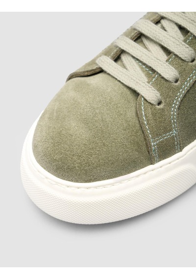 Monamae %100 Hakiki Deri Yeşil Kadın Sneaker YESIL