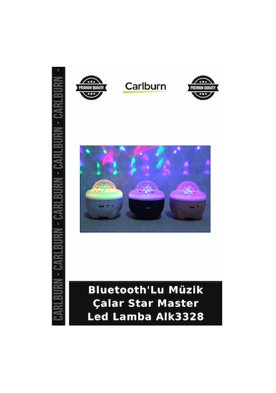 Özel Üretim Müzikli Yıldız Projektör Kablosuz Bluetooth'lu Müzik Çalar Star Master Led Lamba Alk3328 Çok Renkli