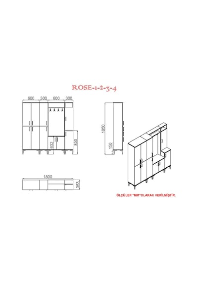Kalenderdekor1 Kalender Dekor Rose-1-2-3-4 Rs02 Portmanto Vestiyer Ayakkabılık