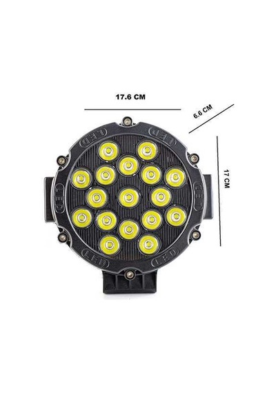 Off Road Sis Lambası Ledli 51Watt 17 Ledli Siyah 4X4
