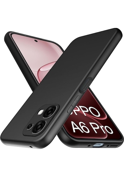 Oppo A6 Pro Uyumlu Silikon Kılıf - Pastel Renk Tonu Kamera Korumalı Esnek Kapak - Siyah Siyah