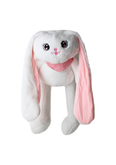 İthal Kumaş Kulakları & Ayakları Uzayıp Küçülen Sevimli Tavşan Peluş Oyuncak & Uyku Arkadaşı 75 Cm. 001