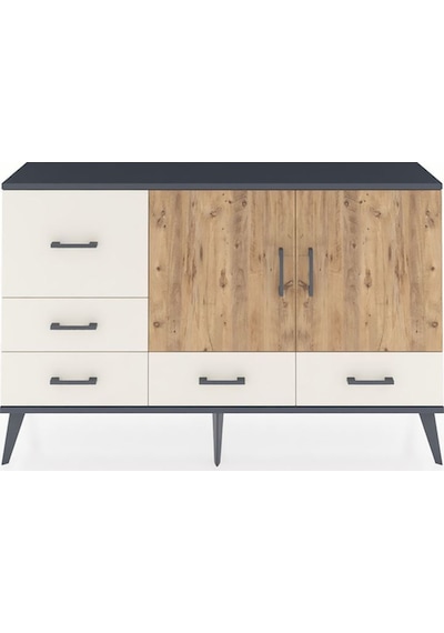 Arges Konsol 4 Raflı 5 Çekmeceli 2 Kapaklı 132x30x83 Antrasit-çam/aytaşı Çam/aytaşı Arges Konsol 4 Raflı 5 Çekmeceli 2 Kapaklı 132x30x83 Antrasit-çam/aytaşı Çam/aytaşı